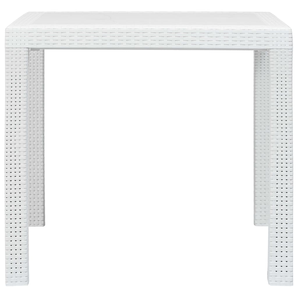Gartentisch Weiss 79 x 79 x 72 cm Kunststoff Rattan-Optik
